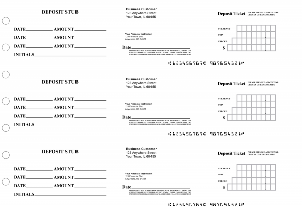 3 On-A-Page Deposit Tickets