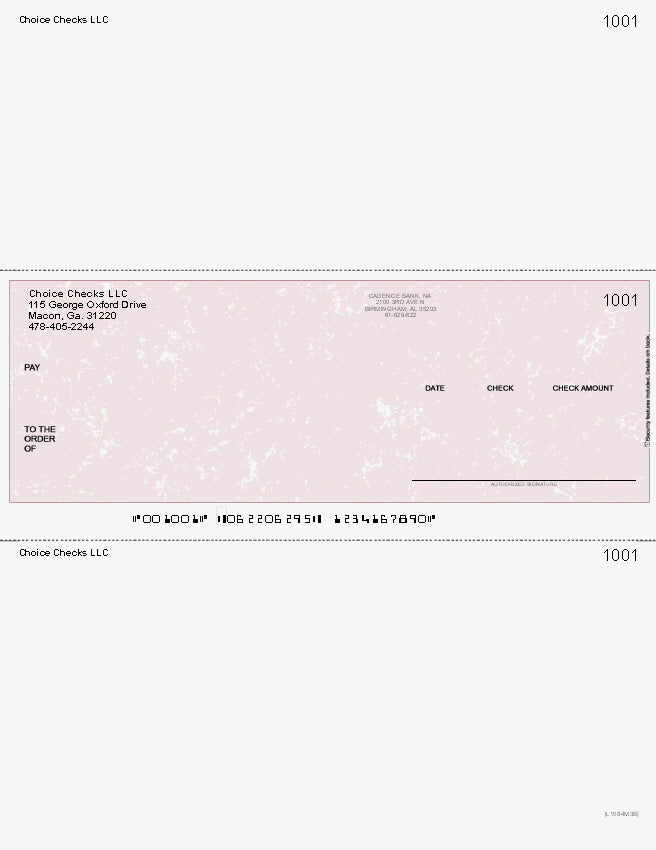 Marble Burgundy Imprinted Business Checks in Middle - Better Security