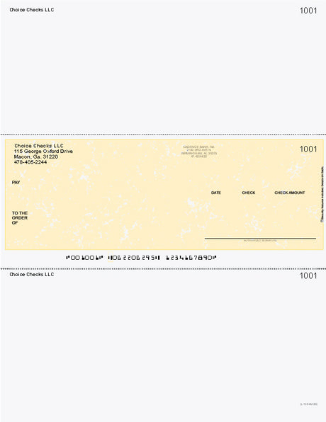 Marble Yellow Imprinted Business Checks in Middle - Better Security