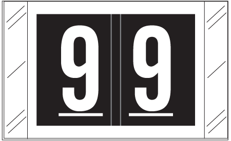 W-3400 Series, COL'R' TAB, Compatible Numeric Roll Labels