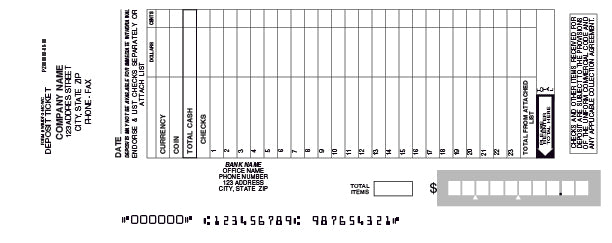 3 PT NCR DEPOSIT TICKET W/ INSERT CARD - 32 Book