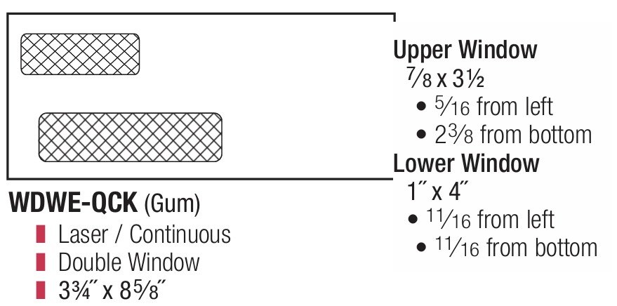 DBL WINDOW-QUICKEN PLAIN 8-5/8 X 3-3/4 24# WH WOVE/GUM