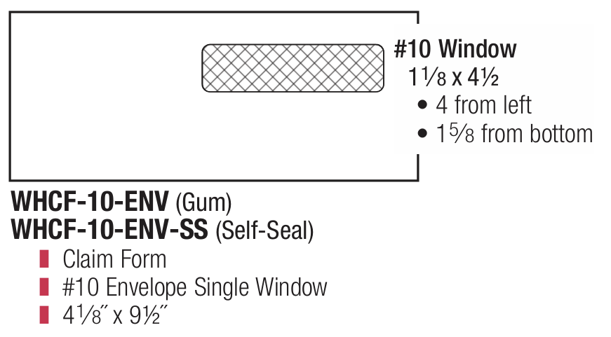 HCFA Std. Env., Self Seal Plain, Right Window