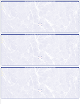 Marble Blue 3 up Blank Business Checks