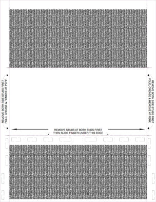 Form, Slide Open, Two blockouts 28# MOCR, 8-1/2" X 11" C-Fold