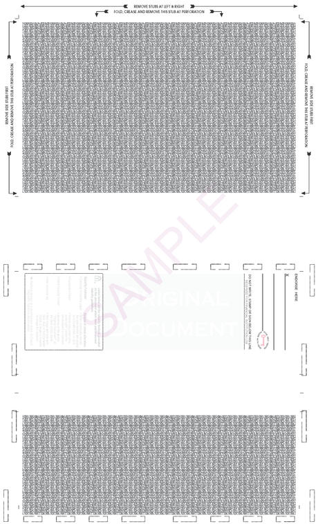 Check, Void Pantograph, Teal 328 EZ-fold 28#, 8-1/2" x 14" Eccentric Z-Fold EZ-fold