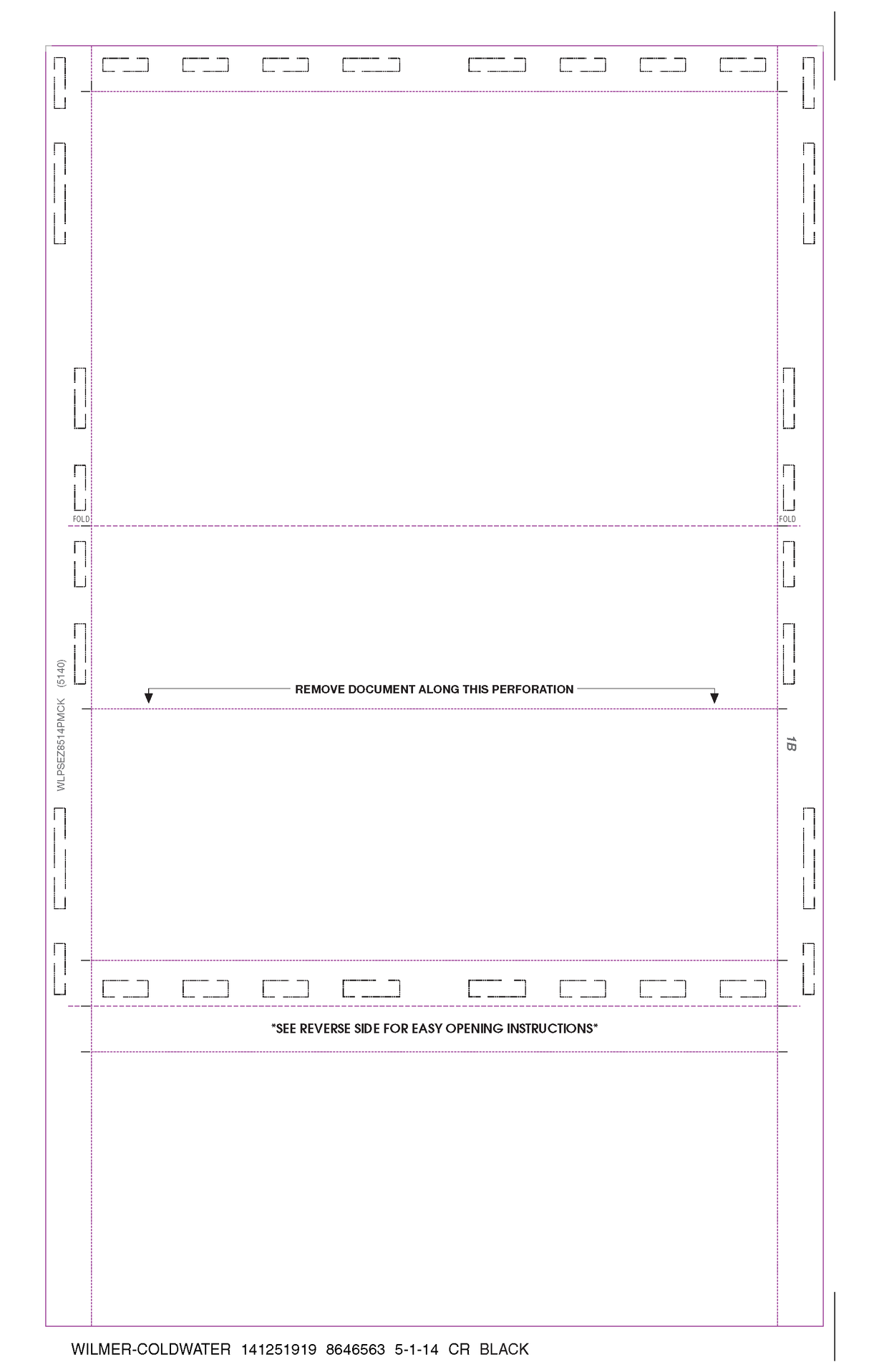 Check, Stock, Blank, Two Blockouts 28#, 8-1/2" x 14" Eccentric Z-Fold EZ-fold