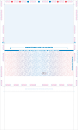 Check, Stock, Blank, Two Blockouts, Hologram 28# 8-1/2" x 14" Eccentric Z-Fold EZ-Fold. Front