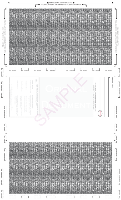 Check, Void Pantograph, Burgundy 209 28#, 8-1/2" x 14" Z-Fold