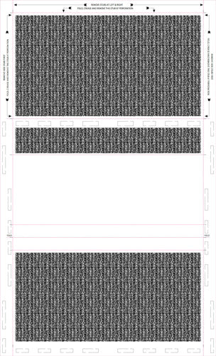 Form, Blank, two blockouts 28# MOCR, 8-1/2" x 14" Z-Fold