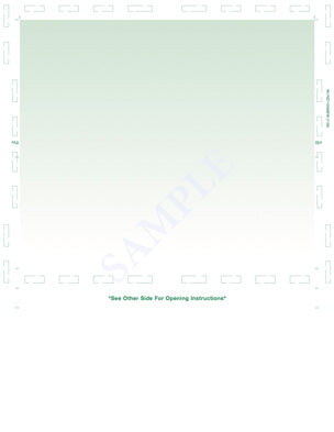 Form, Green 348, two green blockouts 28# MOCR, 8-1/2" x 11" Z-fold