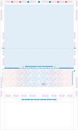 Check, Void Prismatic Pantograph, Red185/Process Blue/Red185, Hologram 28# MOCR 8-1/2" X 14" Z-Fold