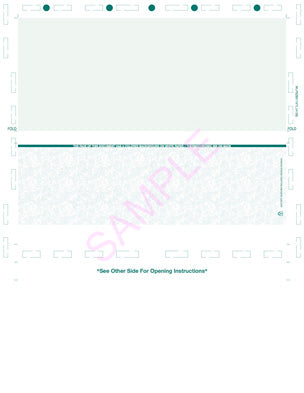 Check, Void Pantograph, Teal 328 24#, 8-1/2" x 11" Z-Fold