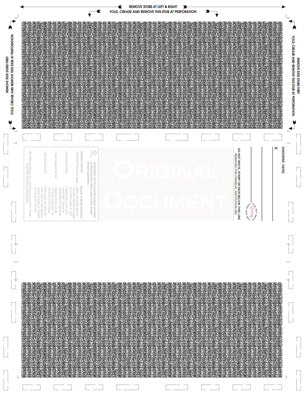 Check, Void Pantograph, Teal 328 28#, 8-1/2" x 11" Z-Fold