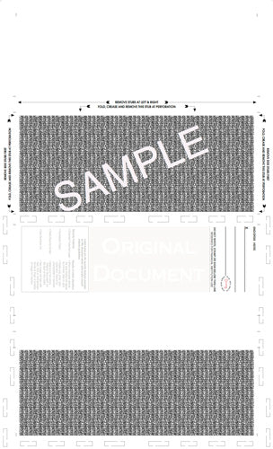 Check, Blank, with backer, Two Blockouts, Extra Voucher 28#, 8-1/2" x 14" ZX-Fold