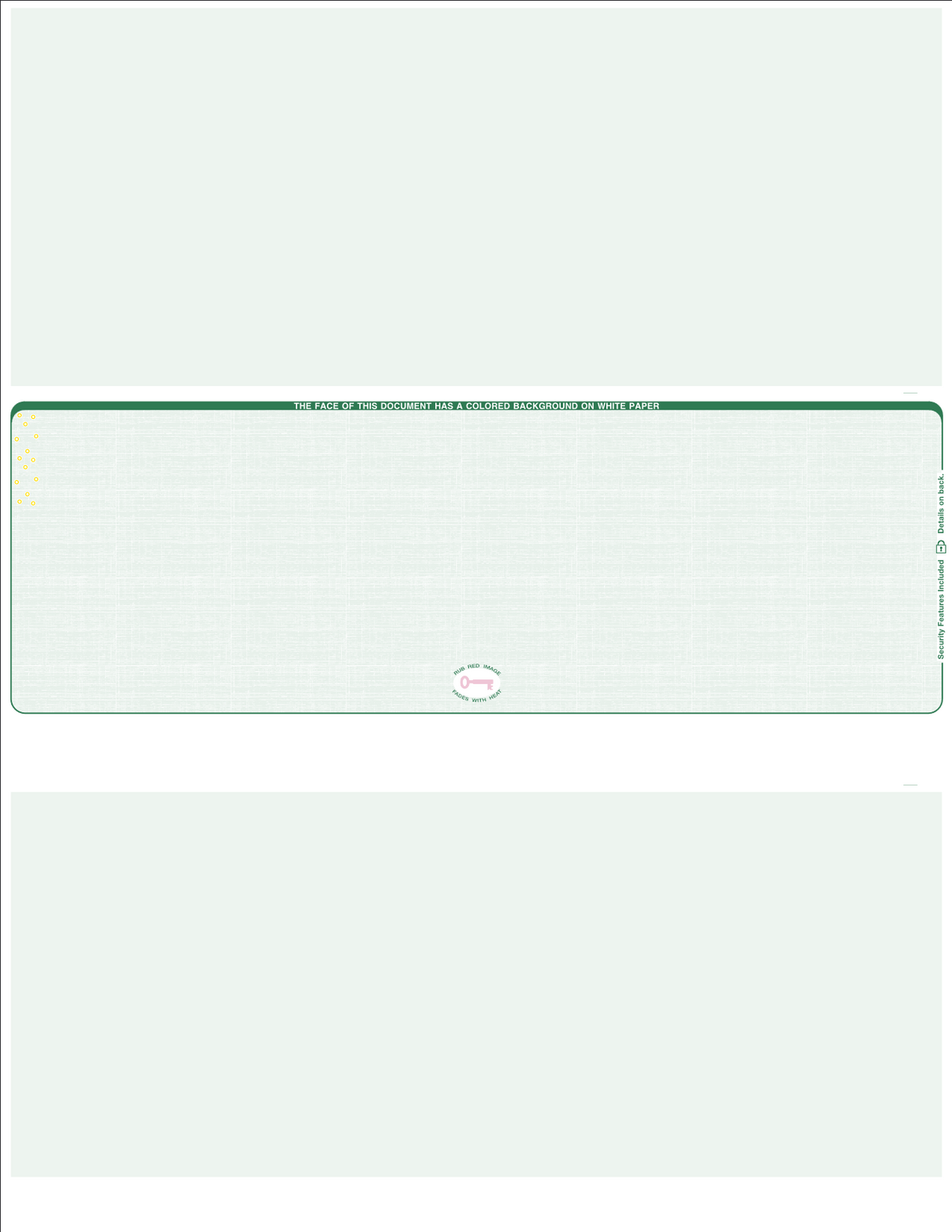 Linen Green Blank Check in Middle