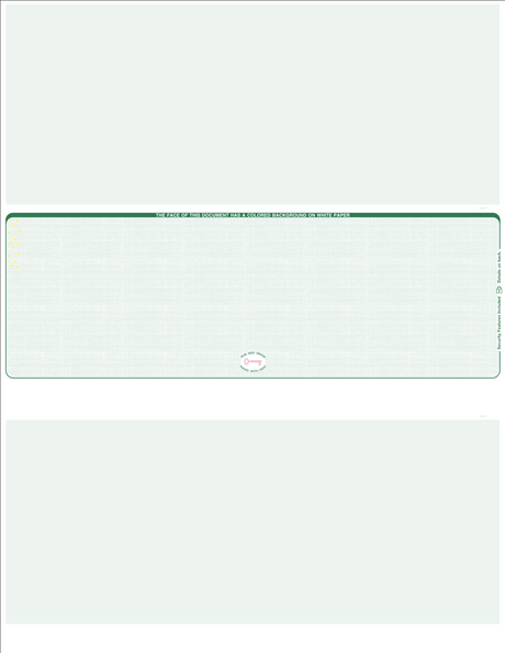 Linen Green Blank Check in Middle