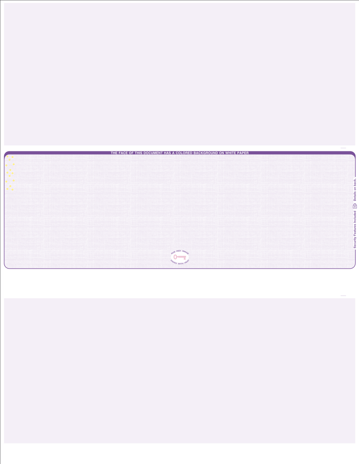 Linen Purple Blank Check in Middle