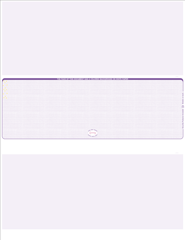 Linen Purple Blank Check in Middle