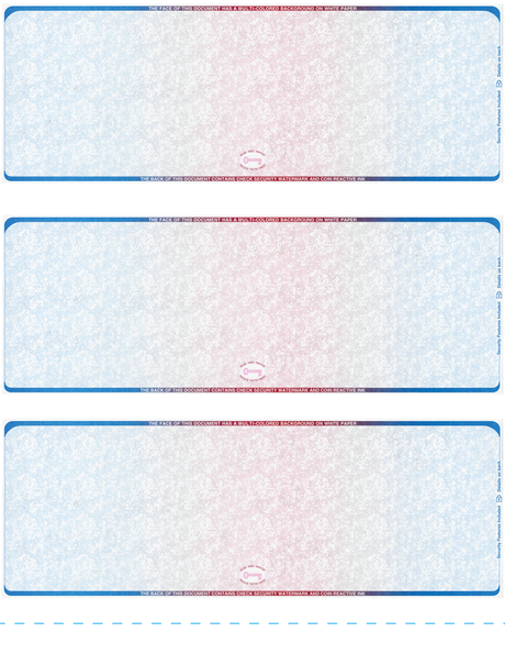 Prismatic Blank Business Checks 3up - Prismatic Blue/Red/Blue