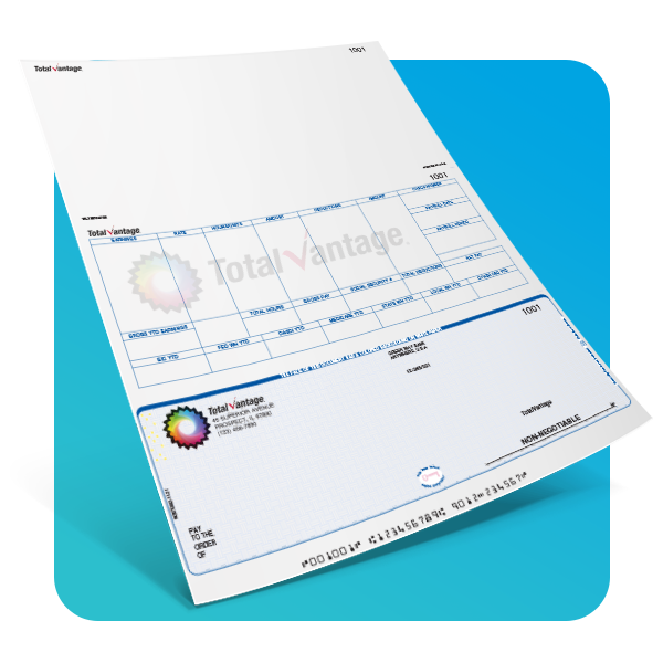 Tier 3 Laser Checks have the highest level of security, while still affordable. We have up to 16 security features including the genuine Fourdrinier watermark over 50 pantographs, border options, and 20 colors to choose from.