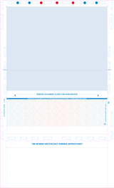 Check, Void Prismatic Pantograph, Process Blue/Red185/Process Blue 28#, 8-1/2" x 14" Eccentric Z-Fold EZ-fold