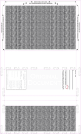 Check, Void Prismatic Pantograph, Process Blue/Red185/Process Blue 28#, 8-1/2" x 14" Eccentric Z-Fold EZ-fold