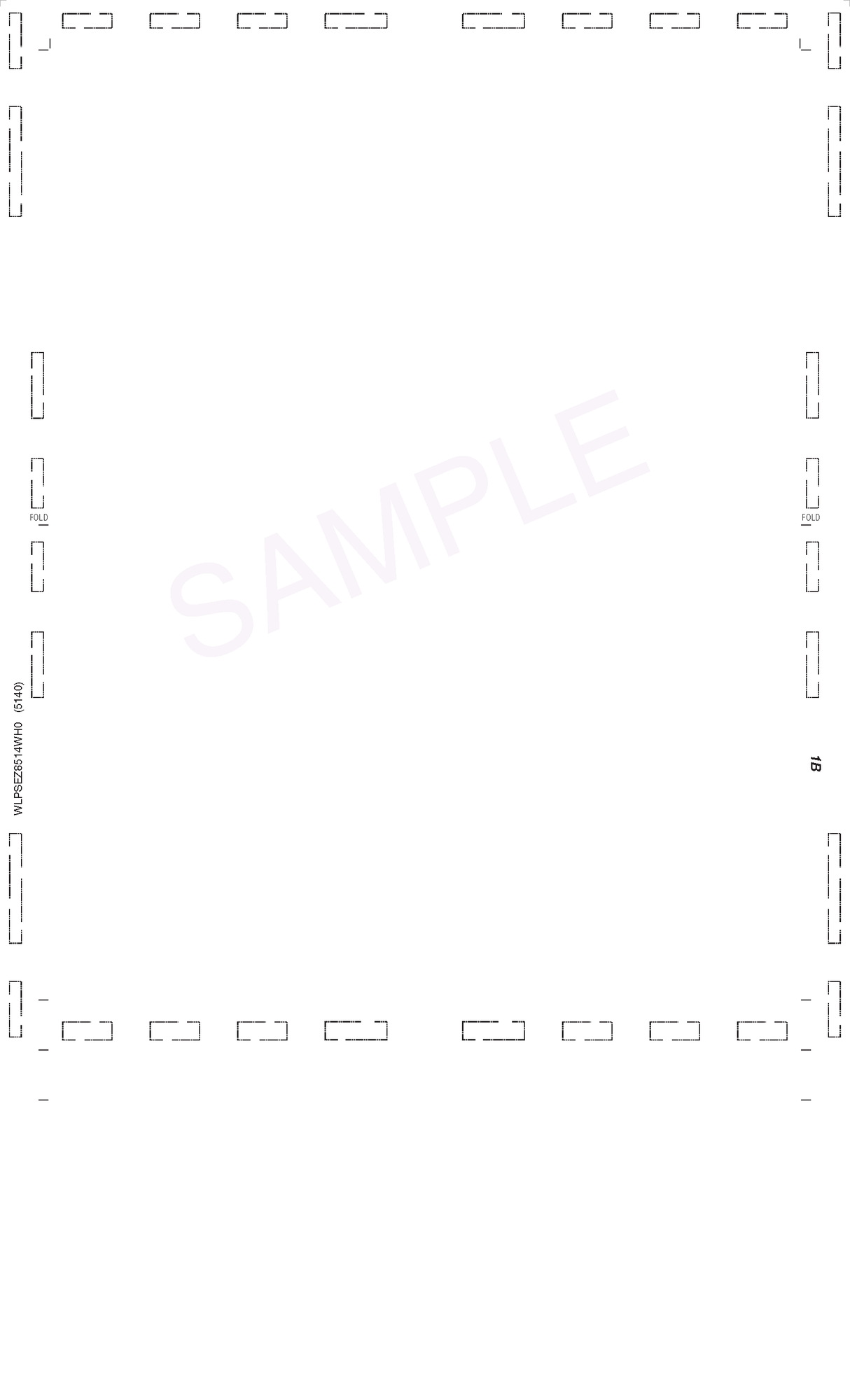 Form,Two blockouts EZ-fold 28# MOCR, 8-1/2" x 14" Eccentric Z-Fold EZ-fold