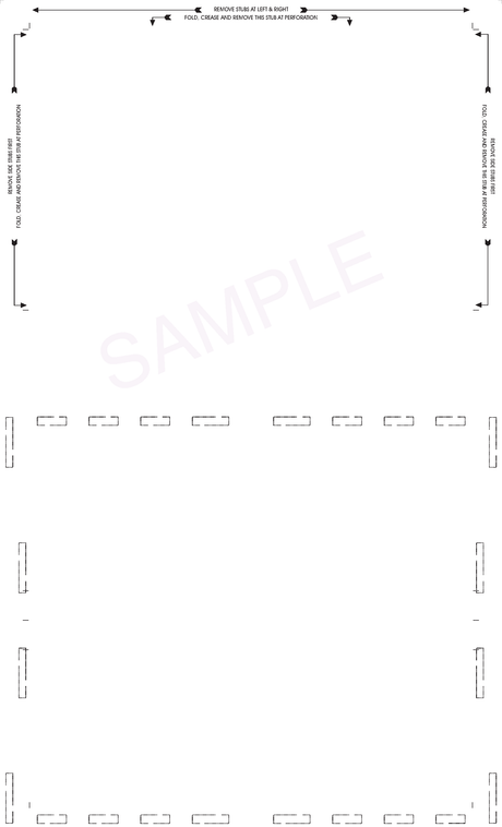 Form,Two blockouts EZ-fold 28# MOCR, 8-1/2" x 14" Eccentric Z-Fold EZ-fold