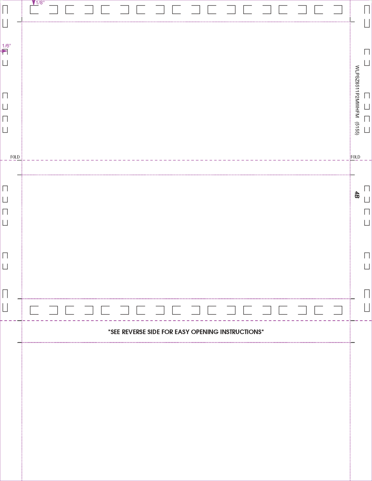 Form, Stock, Blank, Two Blockouts, 24# MOCR, 8-1/2" x 11" Z-Fold